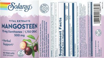 Solaray Mangosteen 500 mg product packaging