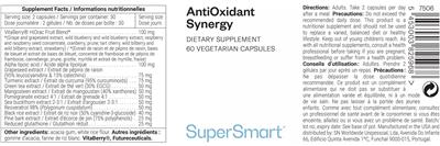 SuperSmart AntiOxidant Synergy source label used in the packaging illustration