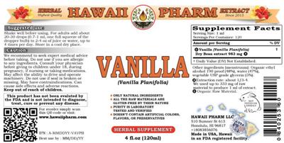 Hawaii Pharm Vanilla product packaging