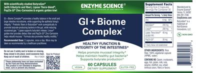 Enzyme Science GI + Biome Complex source label used in the packaging illustration