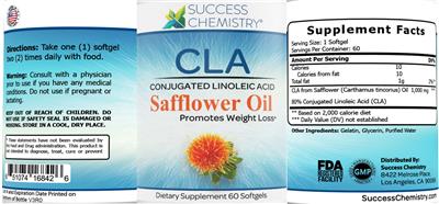 Success Chemistry CLA source label used in the packaging illustration