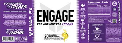FINAFLEX Engage Loaded Lemonade source label used in the packaging illustration