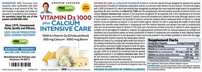 ProCaps Laboratories Vitamin D3 1000 plus Calcium Intensive Care product packaging