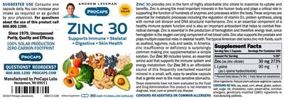 ProCaps Zinc 30 product packaging