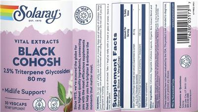Solaray Black Cohosh 80 mg source label used in the packaging illustration