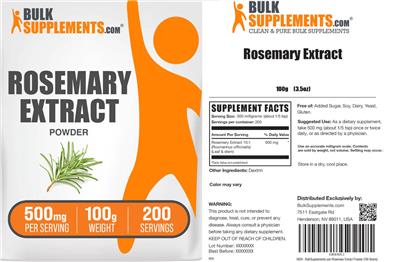BulkSupplements.com Rosemary Extract Powder 500 mg product packaging