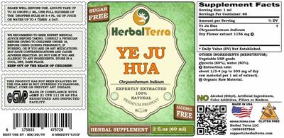 Herbal Terra Ye Ju Hua Sugar Free Alcohol Free product packaging