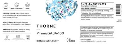 Thorne PharmaGABA-100 source label used in the packaging illustration