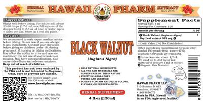 Hawaii Pharm Black Walnut product packaging
