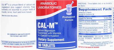 Anabolic Laboratories Cal-M source label used in the packaging illustration