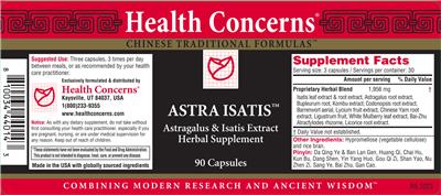 Health Concerns Astra Isatis source label used in the packaging illustration