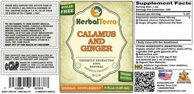 Herbal Terra Calamus and Ginger Sugar Free product packaging