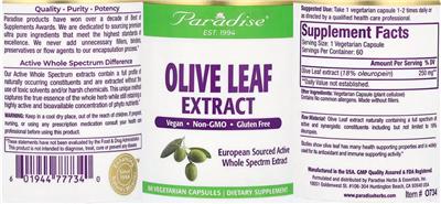 Paradise Olive Leaf Extract product packaging