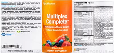 NuMedica Multiplex Complete Wild Berry Flavor source label used in the packaging illustration