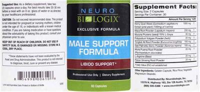 Neurobiologix Male Support Formula product packaging
