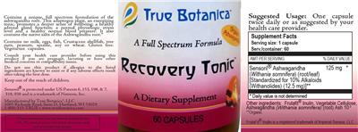 True Botanica Recovery Tonic product packaging