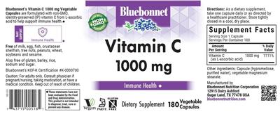 Bluebonnet Vitamin C 1000 mg product packaging