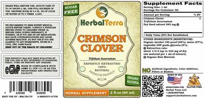 Herbal Terra Crimson Clover Sugar Free product packaging
