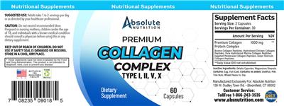 Absolute Nutrition Collagen Complex source label used in the packaging illustration
