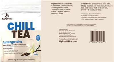 Rapid Fire Chill Tea Vanilla source label used in the packaging illustration