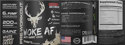 DAS Labs Woke AF Pre-Workout White Gummy Deer product packaging