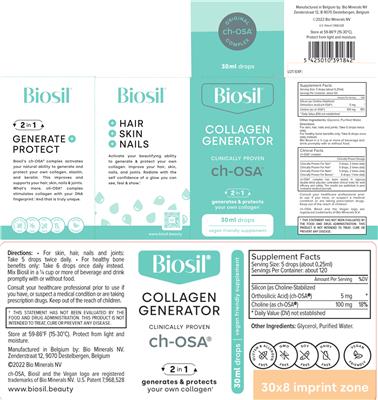 Biosil Collagen Generator source label used in the packaging illustration