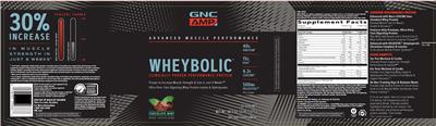 GNC AMP Advanced Muscle Performance Wheybolic Chocolate Mint product packaging