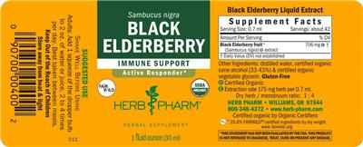Herb Pharm Black Elderberry source label used in the packaging illustration