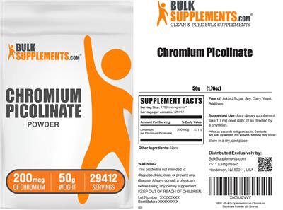 BulkSupplements.com Chromium Picolinate Powder 200 mcg product packaging
