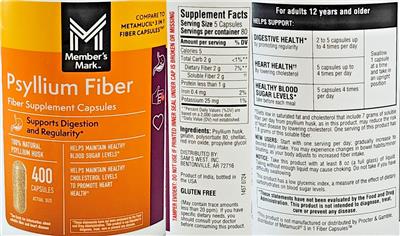 Member’s Mark Psyllium Fiber product packaging
