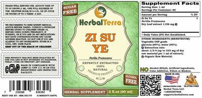 Herbal Terra Zi Su Ye Alcohol Free product packaging