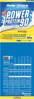 Body Attack Sports Nutrition Power Protein 90 Banana Flavour product packaging