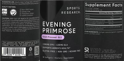 Sports Research Evening Primrose Cold-Pressed Oil 1300 mg product packaging