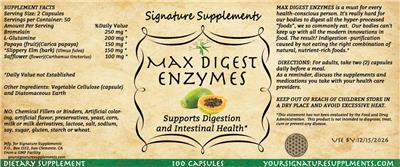 Signature Supplements Max Digest Enzymes product packaging