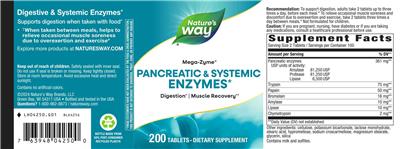 Nature's Way Mega-Zyme Pancreatic & Systemic Enzymes product packaging