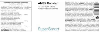 SuperSmart AMPK Booster source label used in the packaging illustration