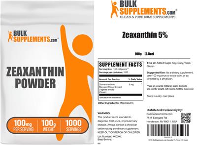 BulkSupplements.com Zeaxanthin Powder 100 mg product packaging