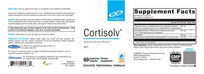 XYMOGEN Cortisolv source label used in the packaging illustration