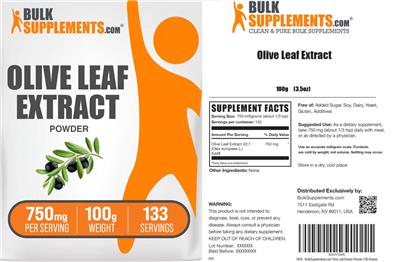 BulkSupplements.com Olive Leaf Extract product packaging