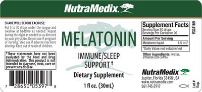 NutraMedix Melatonin source label used in the packaging illustration