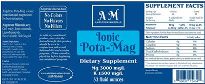 AM Angstrom Minerals Ionic Pota-Mag source label used in the packaging illustration