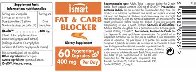 SuperSmart Fat & Carb Blocker 400 mg source label used in the packaging illustration