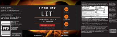 GNC Beyond Raw LIT Spiced Cider product packaging
