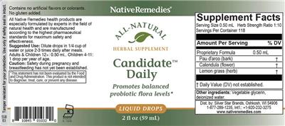 Native Remedies Candidate Daily product packaging