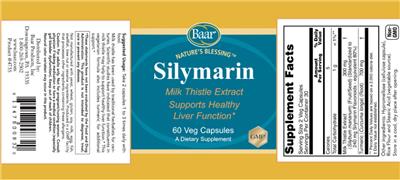 Baar Nature's Blessing Silymarin source label used in the packaging illustration
