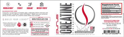 Purus Creatine source label used in the packaging illustration