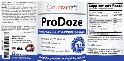 Nutracraft ProDoze source label used in the packaging illustration