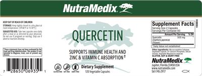 NutraMedix Quercetin source label used in the packaging illustration