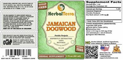 Herbal Terra Jamaican Dogwood Alcohol Free product packaging