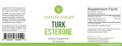 Antler Farms Turk Esterone source label used in the packaging illustration